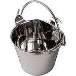 Flatpail_SS hook-on water pail kennel