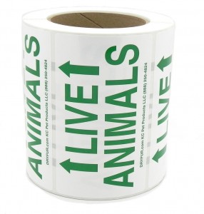 Live Animal Labels in Bulk Rolls