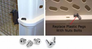 Replace Plastic Pegs with Nuts Bolts
