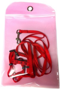 pouch for attaching leash to kennel