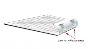 Absorbent pads Stay Put Strips