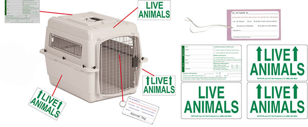 Standard LIVE ANIMAL Labels set of 4 – $ FREE SHIPPING | KCPET