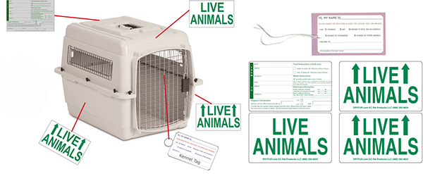 set of kennel animal labels