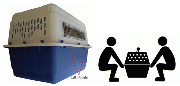 lifting points dog airline kennel