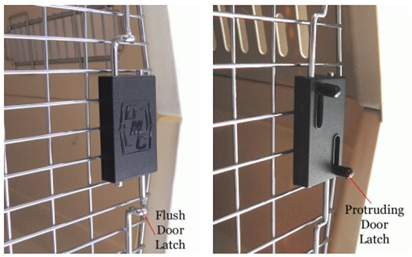 kennel with flush door latch